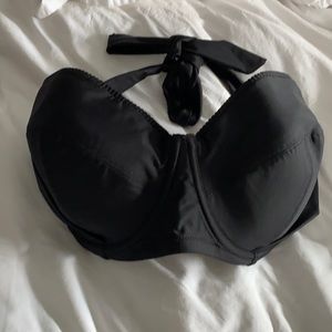 Black swim halter top